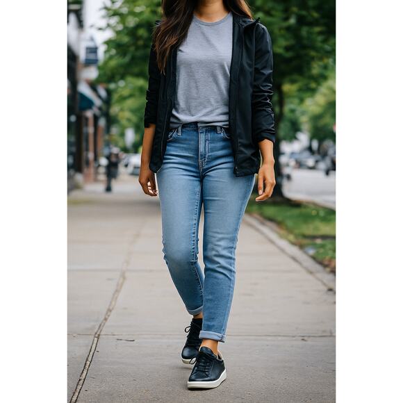 ECCO Soft Black Leather Sneakers Women’s 10 Lace Up Comfort Shoes Pink Trim - Picture 1 of 7